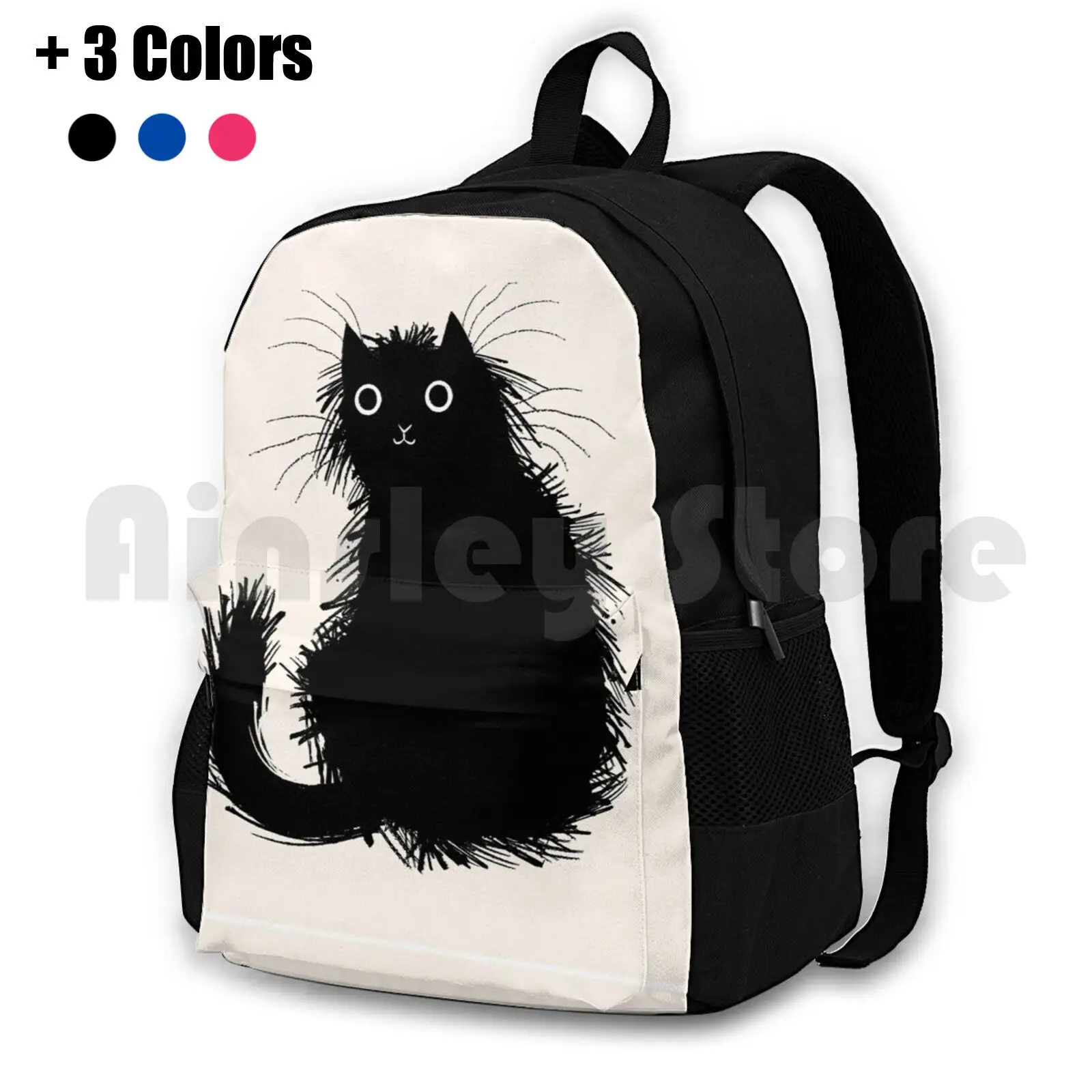 Moggy Outdoor Hiking Backpack Riding Climbing Sports Bag Cats Cat Black And White Cute Funny Kittens Kitten And Animals Animal