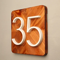 1pc 125mm Floating House Number Outdoor 5 inch White Aluminum Alloy Apartment Door Numbers Mailbox Address Sign #0-9 With Screws