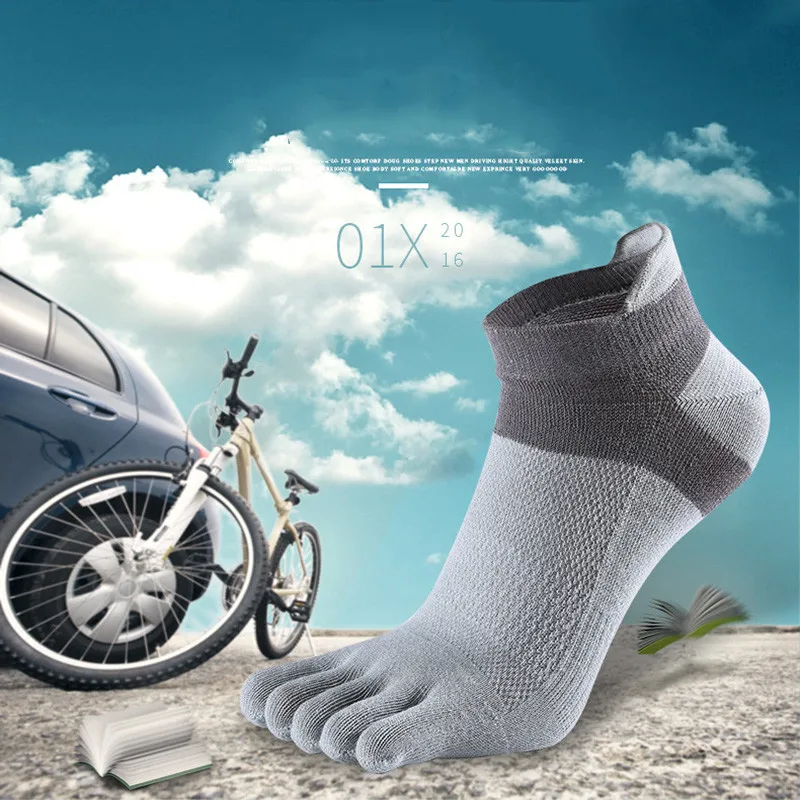 5Pairs / lot Summer Men Socks Cotton Five-finger Male short Socks High Quality