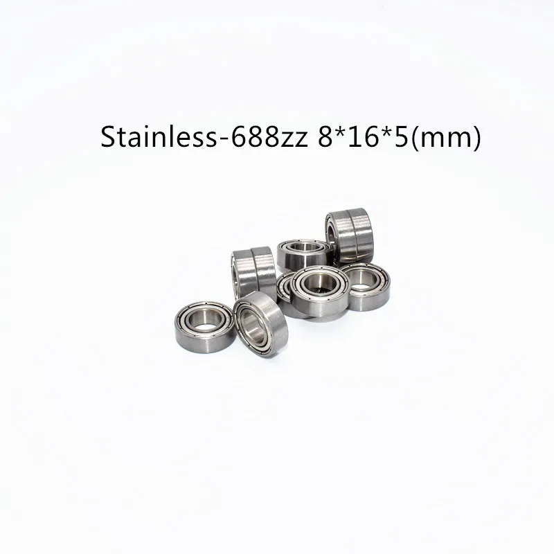 S688ZZ Stainless steel bearing 10 Pieces 8*16*5(mm) antirust metal sealed High speed Mechanical equipment parts