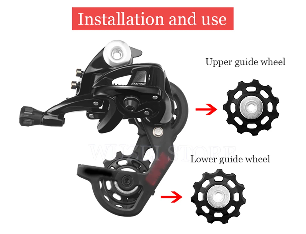 WUZEI Fahrrad Pulley 11T 12T 13T 14T 16T 17T Schaltwerk Pulley Rennrad jockey 7-12 Geschwindigkeit Guide Rad für Shimano SRAM – Detail 15