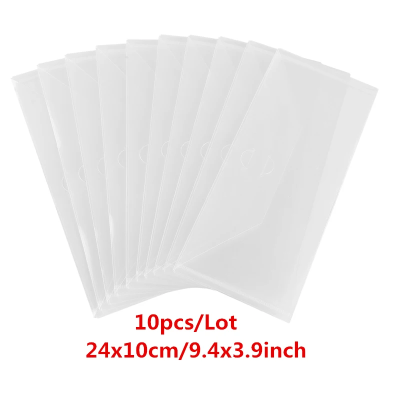 PVC Collection Bag 10Pcs/lot for Stamp and Slimeline Dies Storage Pockets for Crafters Size 10x24cm/3.9x9.4inch