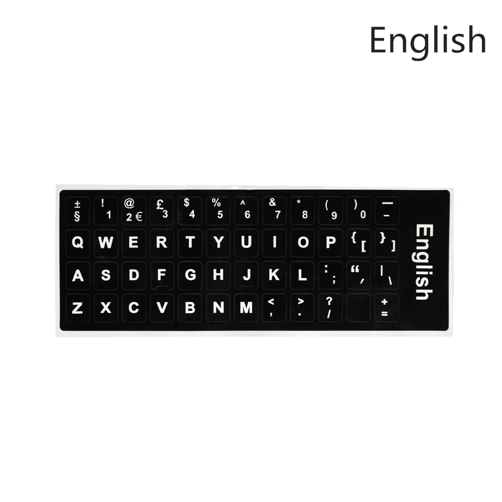 Universal Keyboard Stickers English Italian Hebrew Spanish German Russian French Korean Japanese Sticker For Laptop Desktop PC