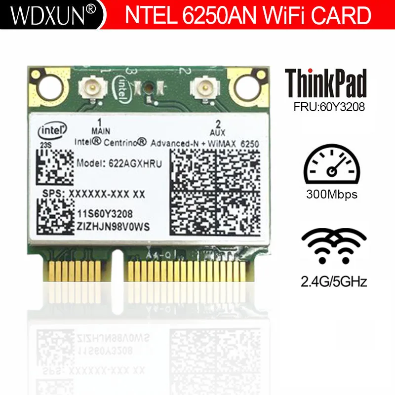 

Intel Centrino Advanced-N WiMAX 6250 6250AN MINI PCI-E Wlan WIFI Wireless Card for IBM T410 T510 X201i X220 FRU:60Y3195 60y3209