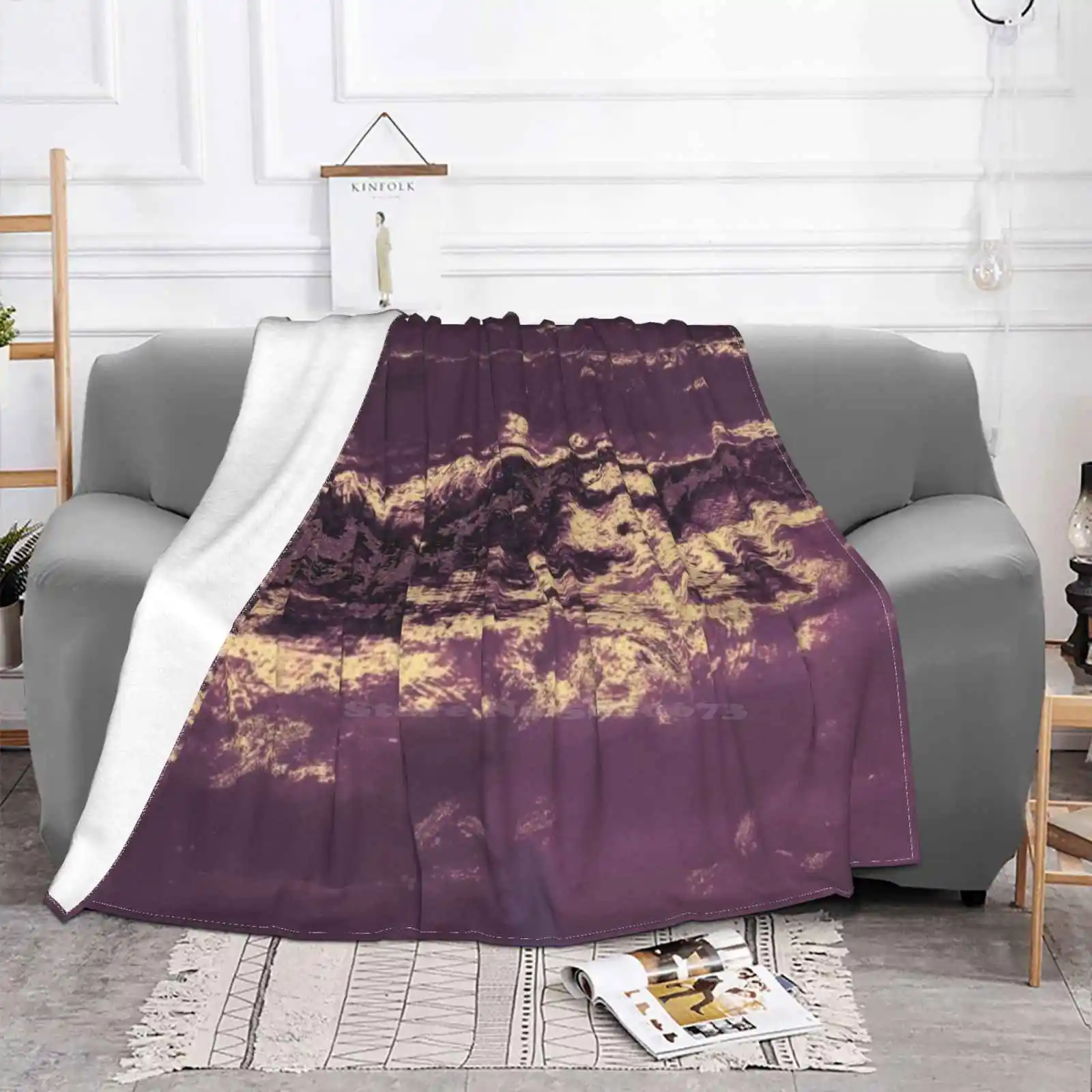 Enigmatic Purple Gold Liquorice Pattern Four Seasons Comfortable Warm Soft Throw Blanket Enigmatic Pattern Royal Gold Patterns