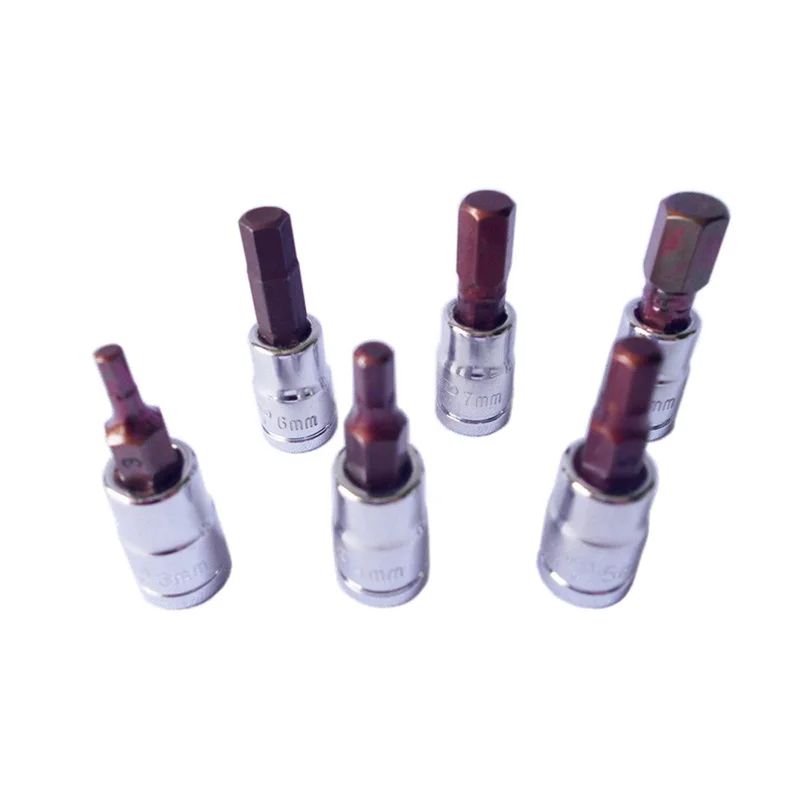BOSI 1/4-Inch Drive Hex Bit Socket Set Metric 3-8mm 6-Piece