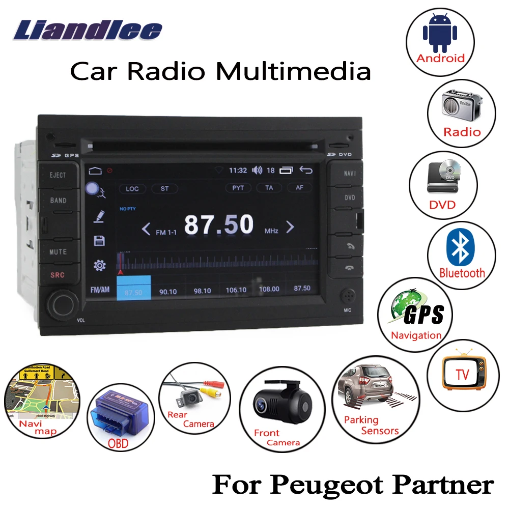 

For Peugeot Partner 2008-2017 Android Car Radio CD DVD Player GPS Navigation TV HD Screen BT