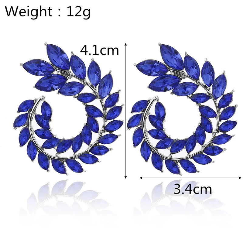 XIYANIKE 10 Colors Rhinestone Statement Earrings 2019 Geometric  Big Round Stud Earrings For Women Crystal Luxury Wedding Gift