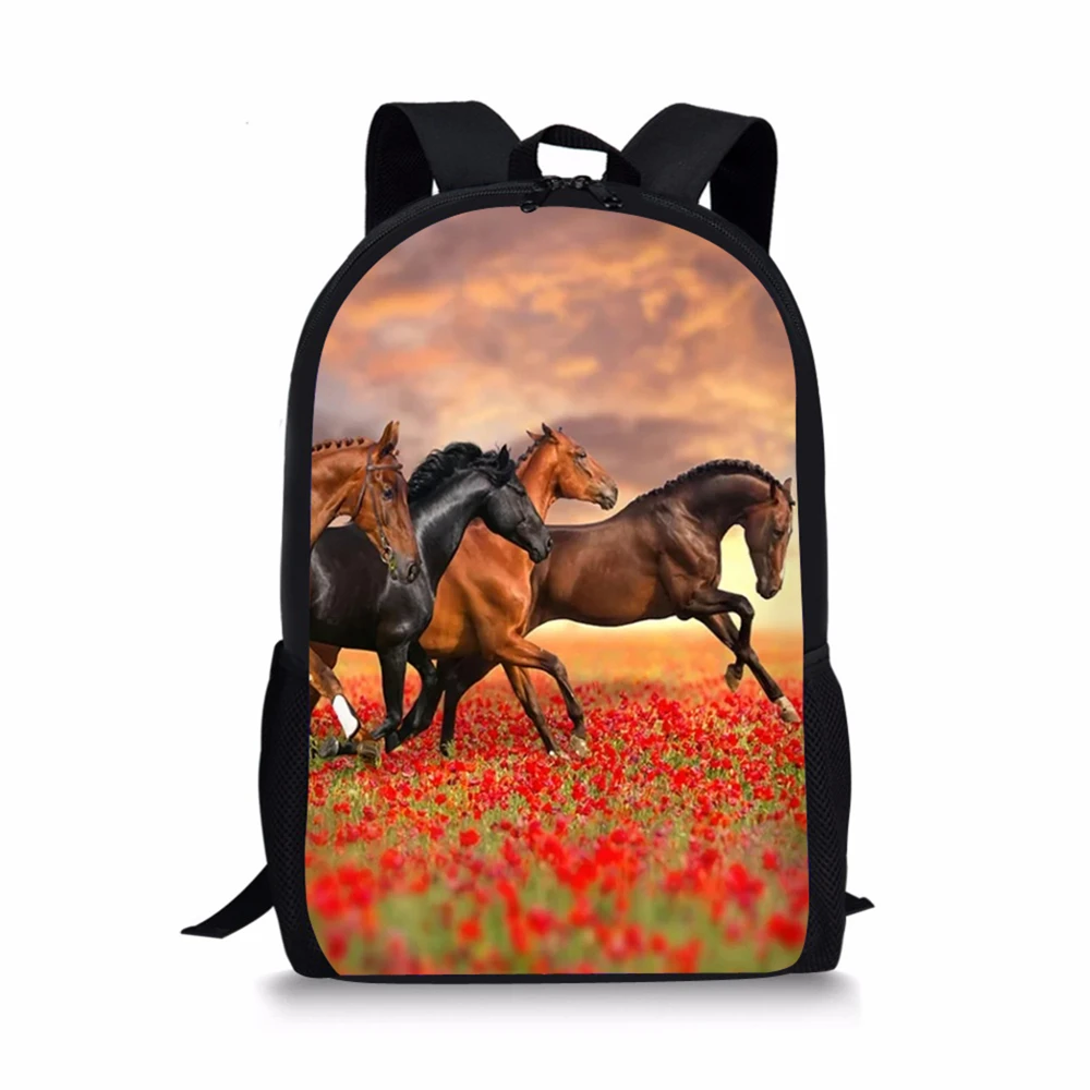 

Kids Backpack For Boys Girls Fashion Horse Prints Children's School Bags Children Book Bags Schoolbag Women's Travel Backpacks