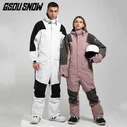 2021 GSOU SNOW jednoczęściowy kombinezon narciarski wiatroodporny wodoodporny kobiety mężczyźni Unisex jednoczęściowy Snowboard zimowy oddychający kombinezon nowy