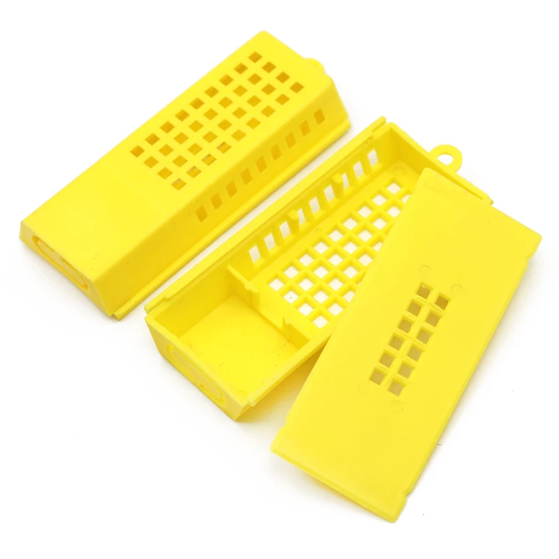 5PCS Beekeeping Transport Cages Yellow White Bees Queen Post Room Cages Plastic King Prisoner Queen Bee Cage Apiculture Tools