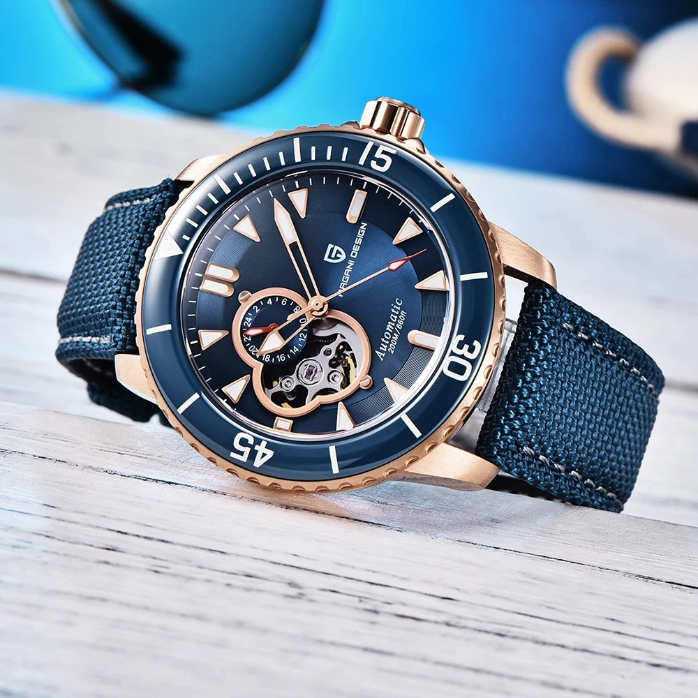 PAGANI DESIGN New Stainless Steel Mechanical Wristwatches Fashion Ceramic Bezel Men Automatic Watch Sapphire Glass Watch for Men