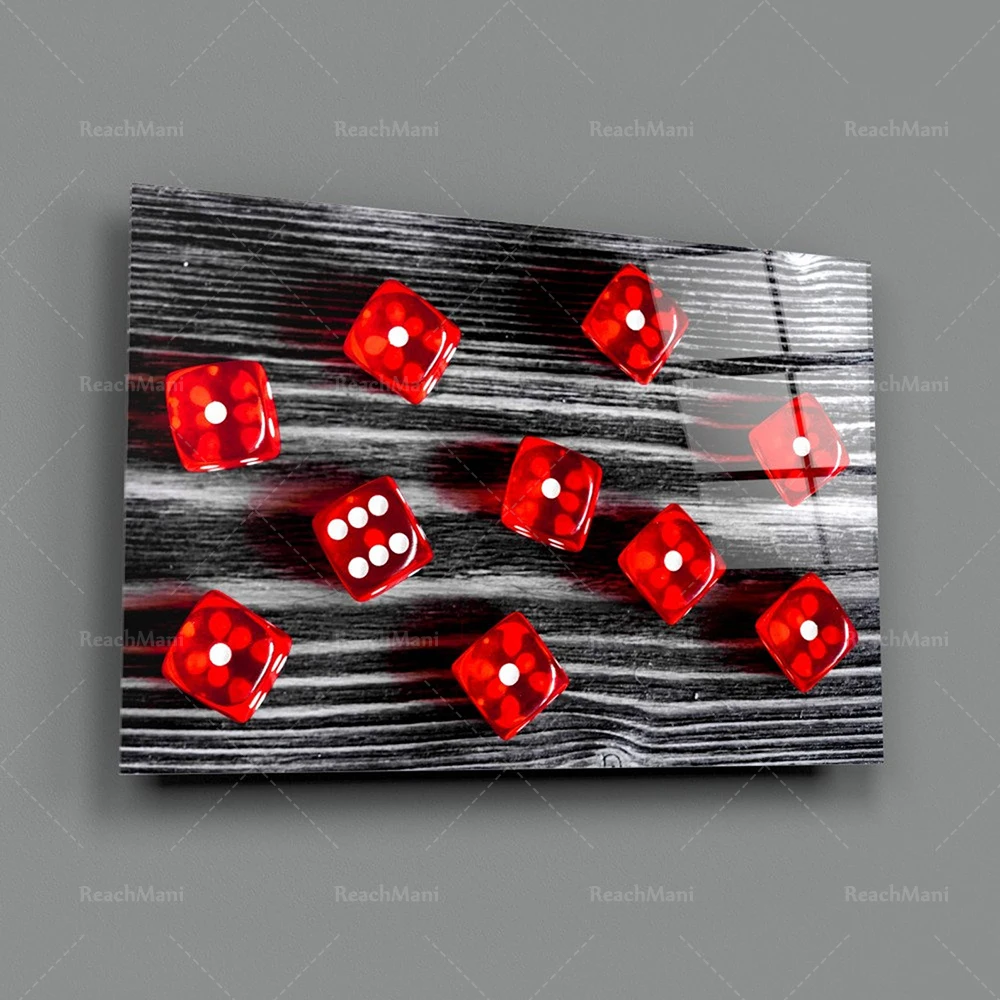 Red dice printing wall art, wall decoration, modern wall art poster