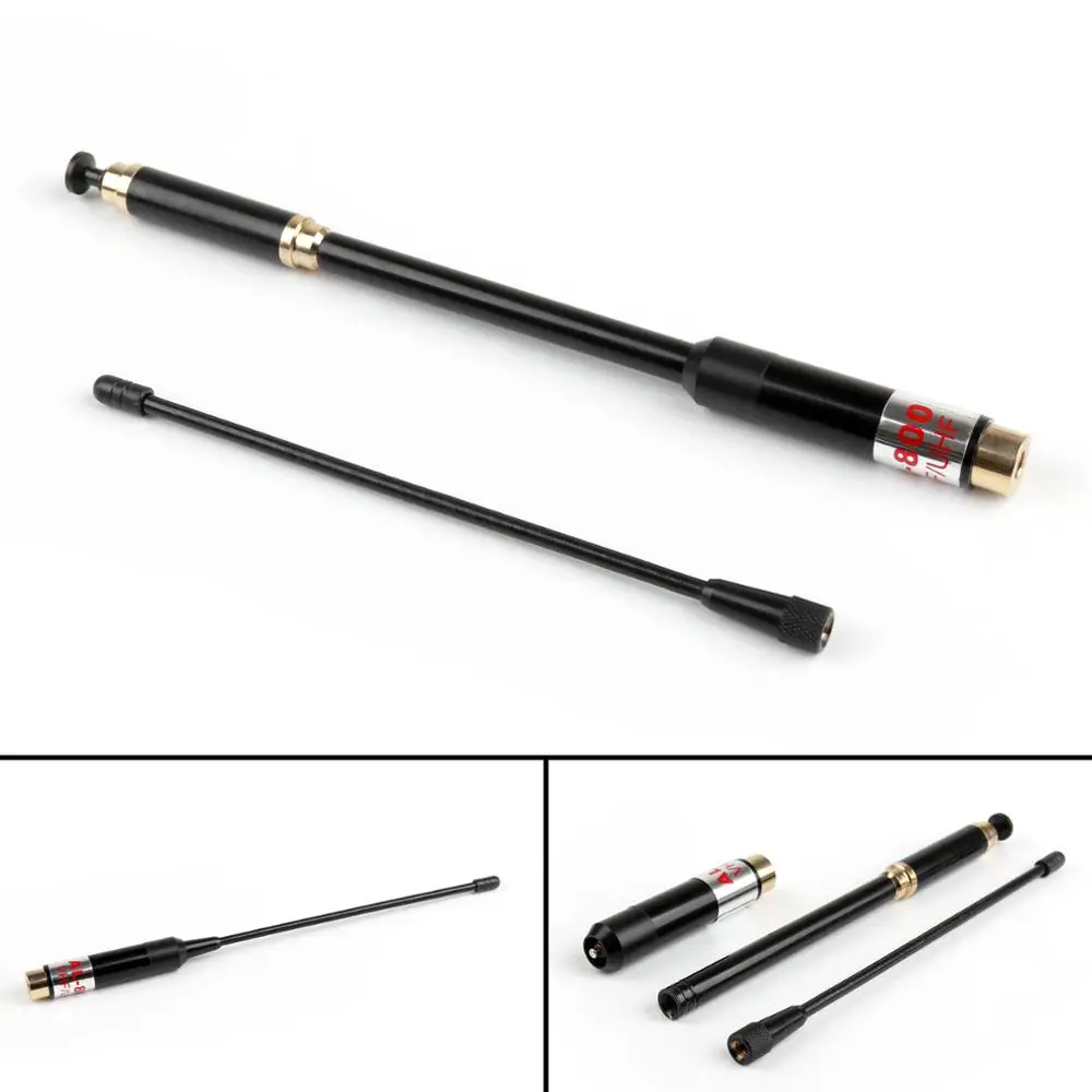 Artudatech 1Pcs AL-800 Aerial High Gain Dual Band Extendable AL800 Antenna SMA-Male For Icom For YAESU Radio