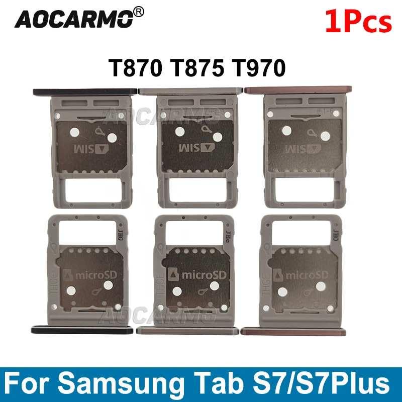 Aocarmo For Samsung Galaxy Tab S7 Plus S7+ T870/T875 T970  MicroSD Sim Card Tray Slot Holder Replacement Parts