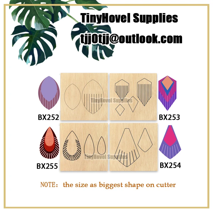 The Teardrop Earrings Cutting Dies Wooden Die Cut Scrapbooking for Leather, Suit for Common Leather Cutting, Big Shot Machine