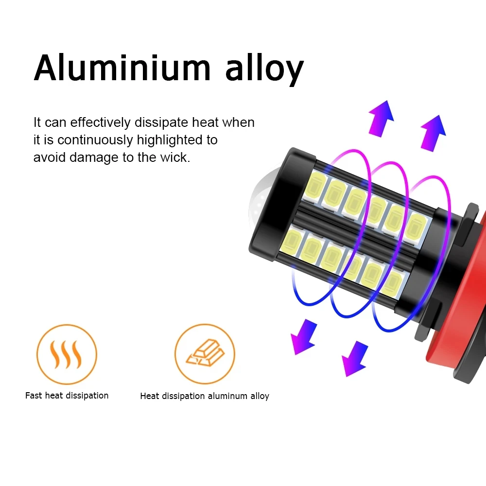 Lámpara LED antiniebla para faro delantero de coche, bombillas H11 H8 H9 H7 H16 JP EU PSX24W PSX26W, 9005 HB3 9006 HB4 1500LM 6000K, naranja y