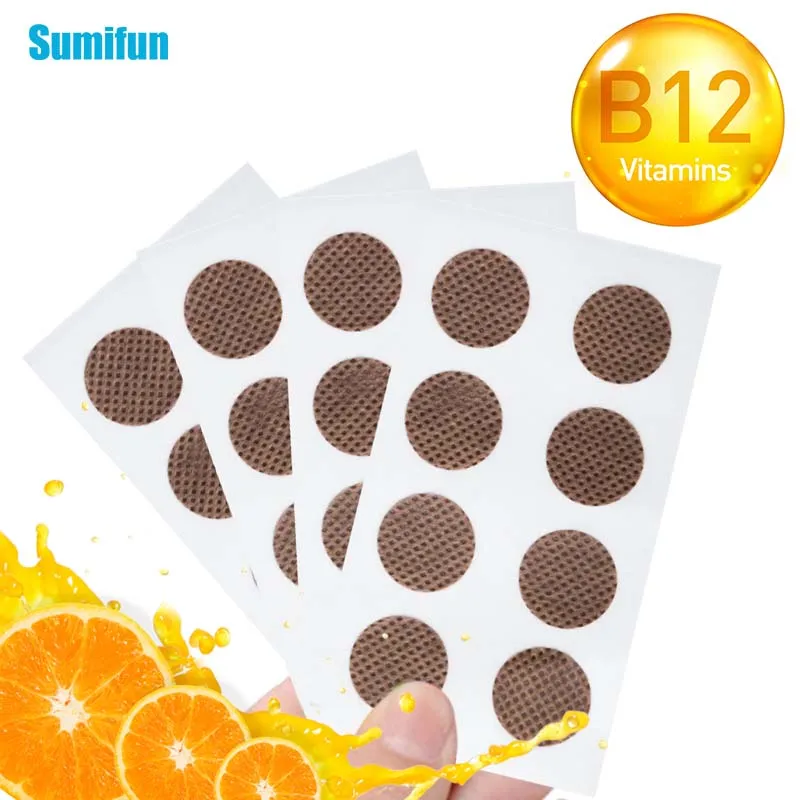 24pcs/lot Vitamin B12 Energy Plaster Eliminate Irritability Promote Cell Mature Body Pain Relief Patch Muscle Relax Sticker