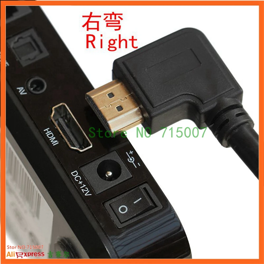 0.5 متر/1.5 متر زاوية يمين/يسار صغيرة HD-متوافقة/HD/مايكرو HD ذكر إلى ذكر تمتد الربيع الضفيرة كابل مرن V1.4 DSLR