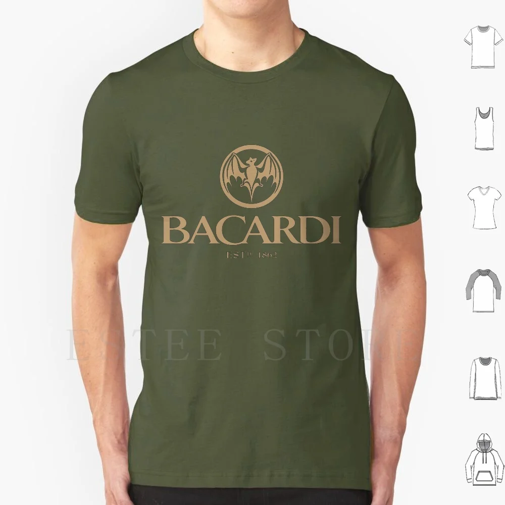 Bacardi Estd. Camiseta 1862 para hombre, algodón, 6xl, Bacardi Rum, Grey Goose Vodka, Patrón Tequila, Dewars Blended Scotch Whisky, Gin, Vermouth