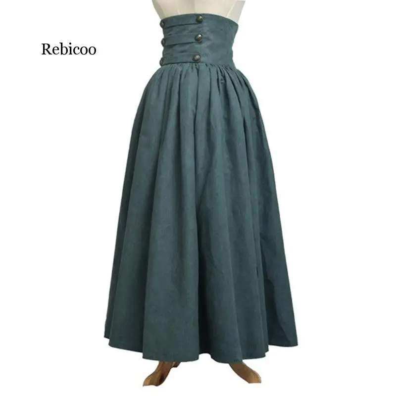 

Women Medieval Renaissance Costume Skirt Retro Pleated Long Skirt Party Jupe Femme High Waist Faldas Largas Mujer Streetwear