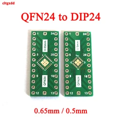 Cltgxdd 10pcs QFN24 Turn DIP24 SMD DIP Switch Adapter Plate 0.5mm 0.65mm QFN24 to DIP24