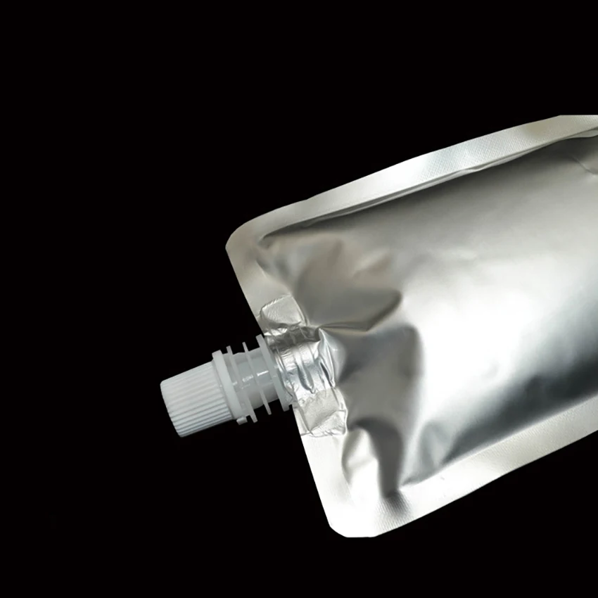 50Pcs/lots 250ML Aluminum Foil Liquid Bag With Lid, Outdoor Milk Spout Bags, Anti-leakage Juice Packaging Pouch Storage Bag
