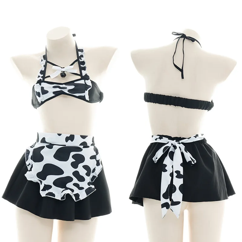 

Cute Japanese Cow Girls Cosplay Maid Uniform Sweet Apron Cos French Maid Costume Lingerie Women Pajamas Sexy Student Uniform