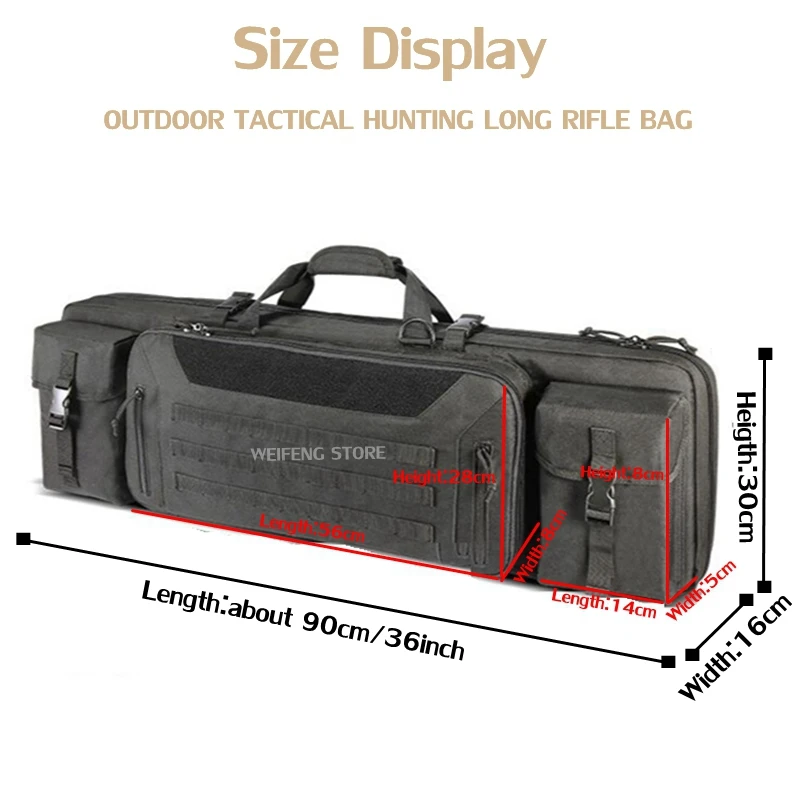 36 Inch Double Rifle Bag Case Tactical Airsoft Bag for M4a1 AR15 Outdoor Shooting Portable Bag Hunting Multi-function Backpack