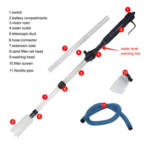 Rückentfernerfilter Aquarium Fischtankrohrrohr Vakuum Saugbatterie Batteriegepumpe Wechsel Wasserkies 10 Hauptverkaufs -Vassourinha -Akku - №10