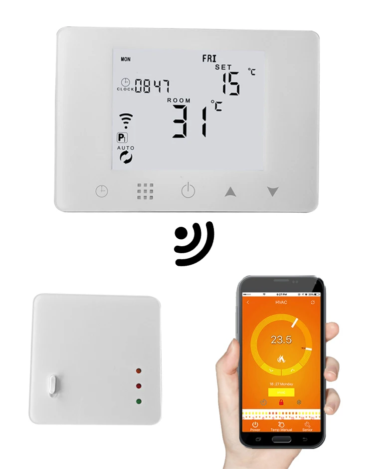 termostato inalambrico termostato caldera gas Termostato wifi RF termostatos inalámbricos de calefacción por suelo radiante batería de calefacción central termostato para calderas habitación programable 16A 220V alexa