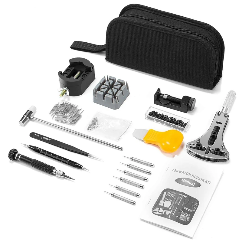 153 Pcs Watch Repair Kit Professional Spring Bar Tool Set,Watch Battery Replacement Tool Kit,Watch Band Link Pin Tool Set