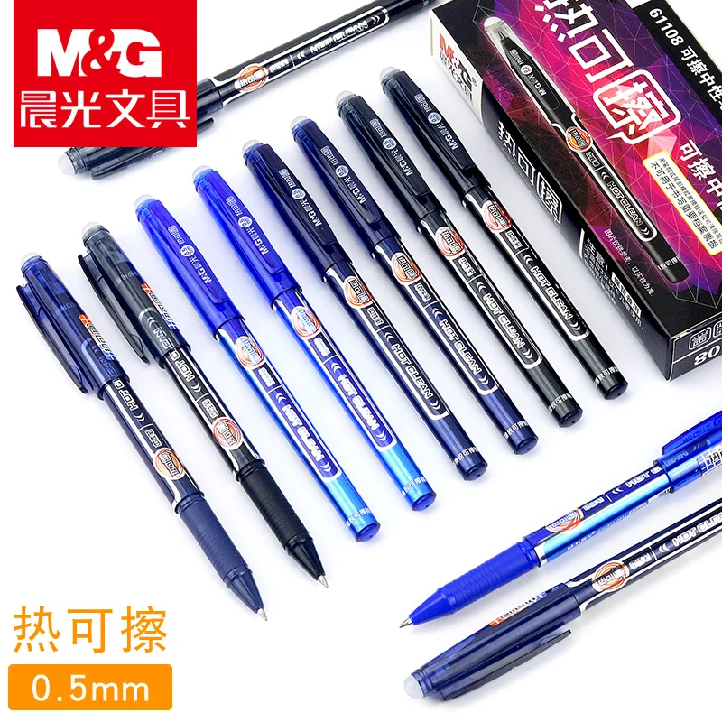 

3/6/12PCS M&G AKP61108 Hot Erasable Gel Pen 0.5mm Black Blue Erasable Gel Pen Korean School Supplies