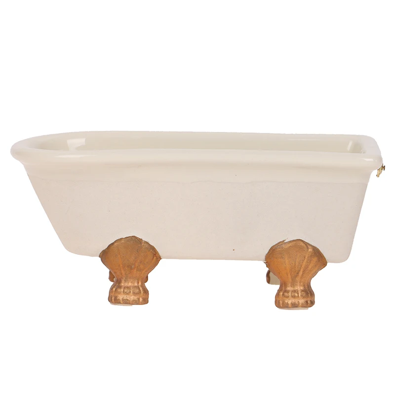 New Arrival Different Style 1:12 Dollhouse Porcelain Bath Tub Miniature Bathroom Furniture Accessory