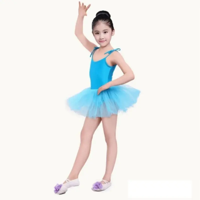 Children Dance Sling Ballet Dress Girls Fluffy Dream Dance Costumes Exercise Clothes Small Princess Fluffy Dancewear