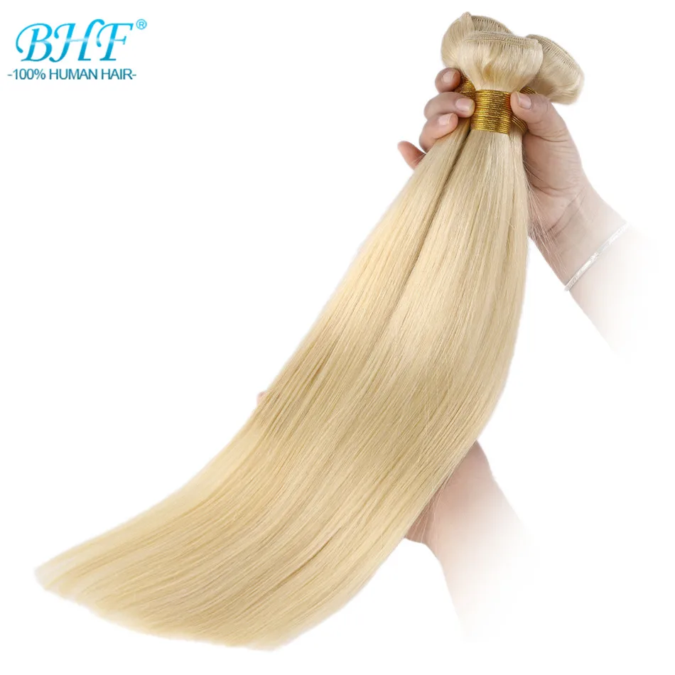 BHF Blonde Straight Human Hair Weave 100% European Remy Natural Human Hair Weft Extensions 613# 100g