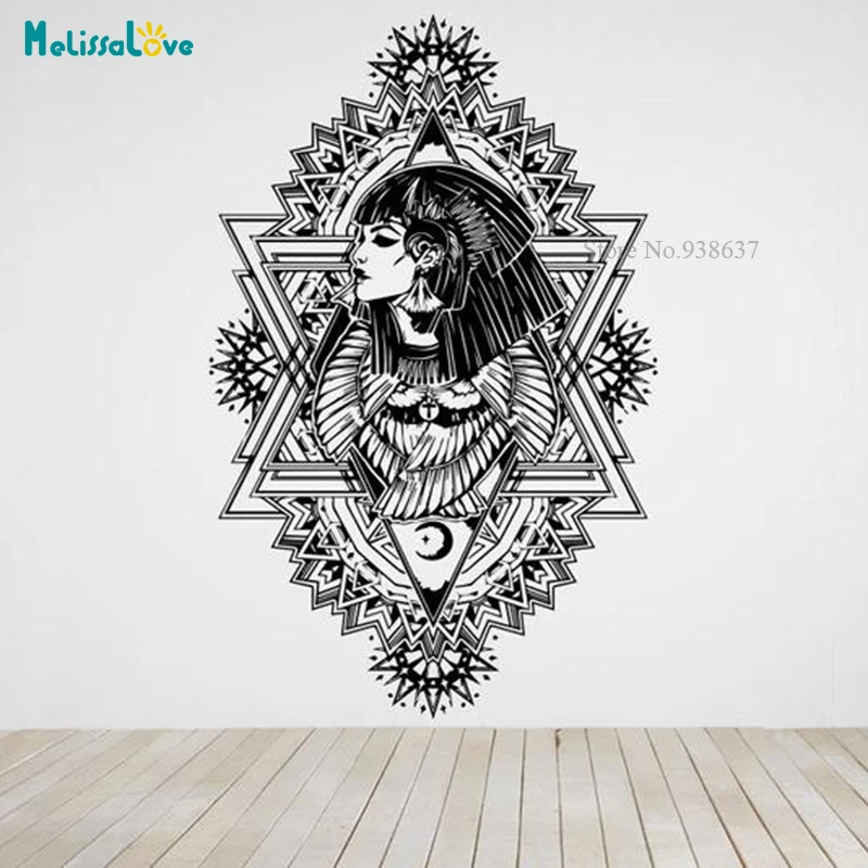 Egyptian Queen Sticker Living Room Bedroom Wall Decal Cool Home Decoration Removable Vinyl Sticker Mural BD276