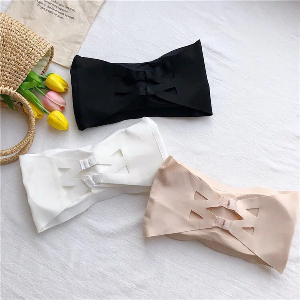 New One Piece Seamless Tube Top Women Invisible Bra Intimates Strapless Bustier Bandeau Breathable Wrapped Chest Sexy Lingerie image 3