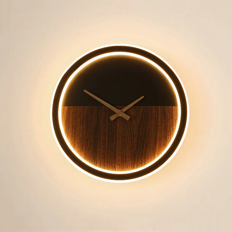 

Modern Led Wall Lamp Nordic Designer Art Clock Wall Light Bedroom Living Room Background Wall Decora Wall Sconce Indoor Lighting