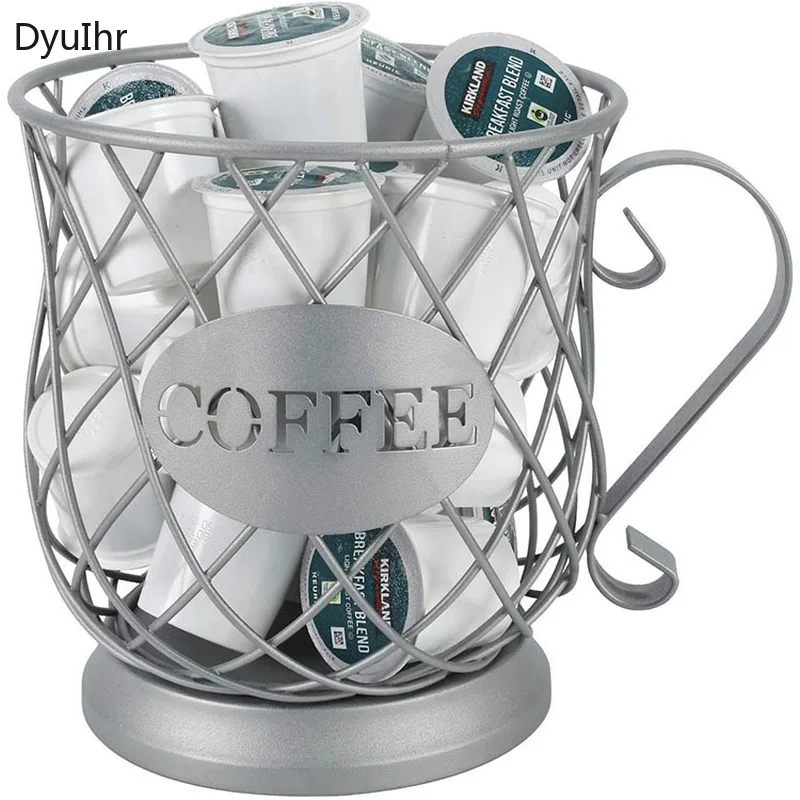 DyuIhr creative simple coffee cup shape fruit basket desktop storage metal crafts dining table fruit storage home decoration