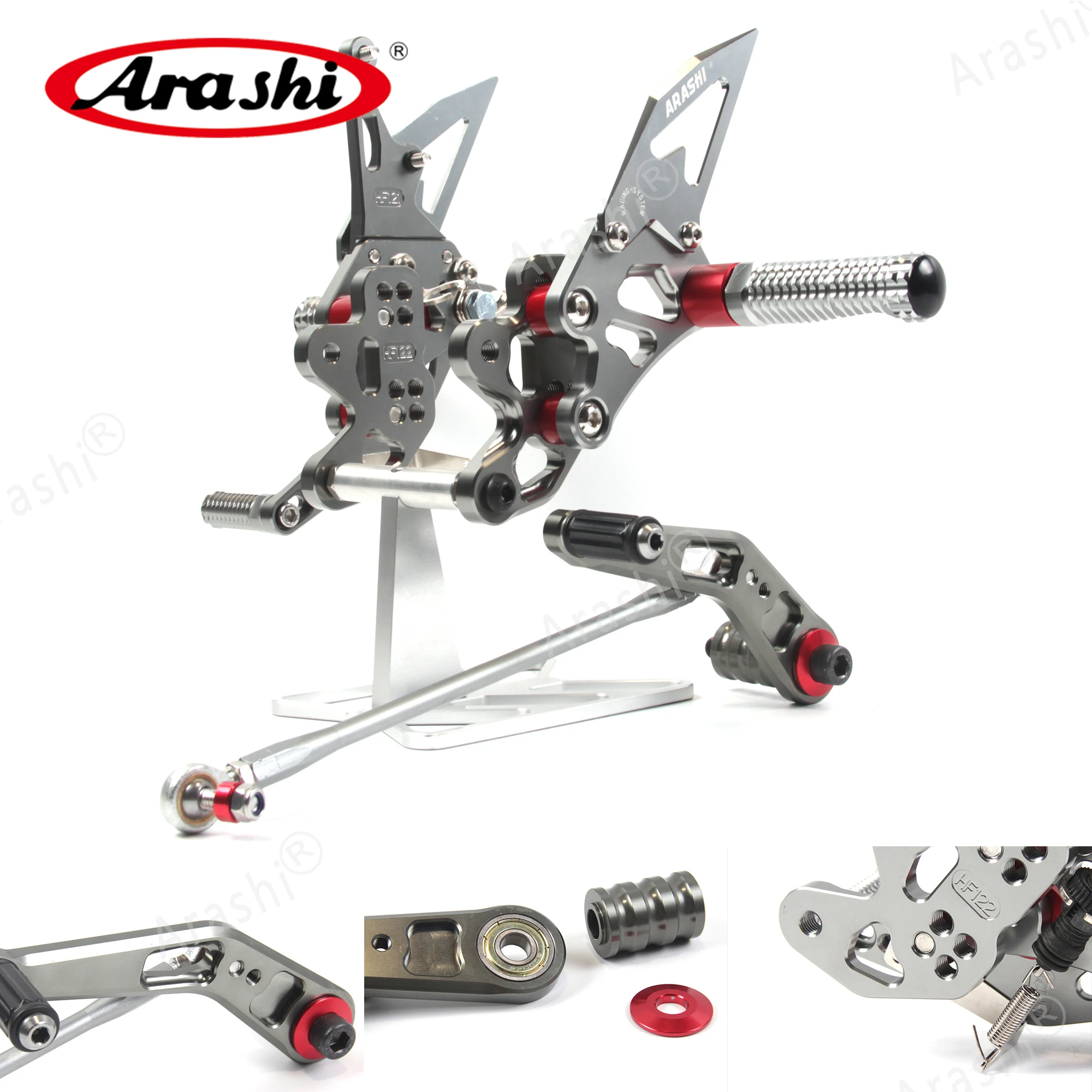 Arashi For SUZUKI GSXR600 GSXR750 2011 - 2023 CNC Rider Rearset Adjustable Footrests GSX-R650 GSX-R750 2012 2013 2014 2015 2016