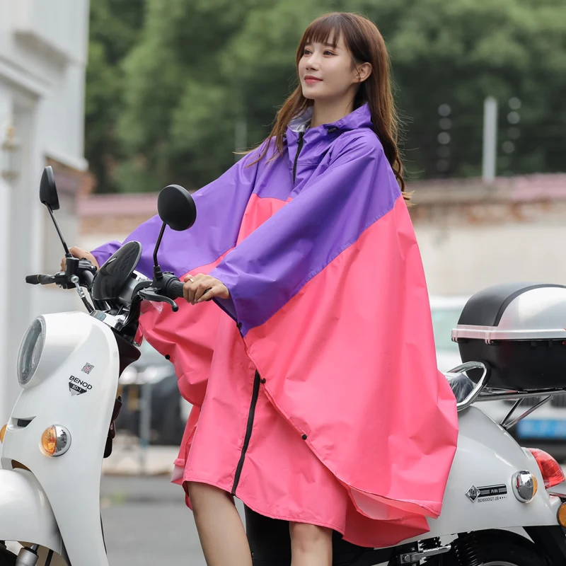 Fashion Adult Female Cloak Raincoat Large Size Thin Bike Hiking Water Car Wash Waterproof Windbreaker Poncho Japanese And Korean