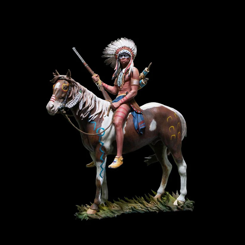 1/18  ANCIENT  MAN OFFICER SIT WITH HORSE   Resin figure Model kits Miniature gk Unassembly Unpainted