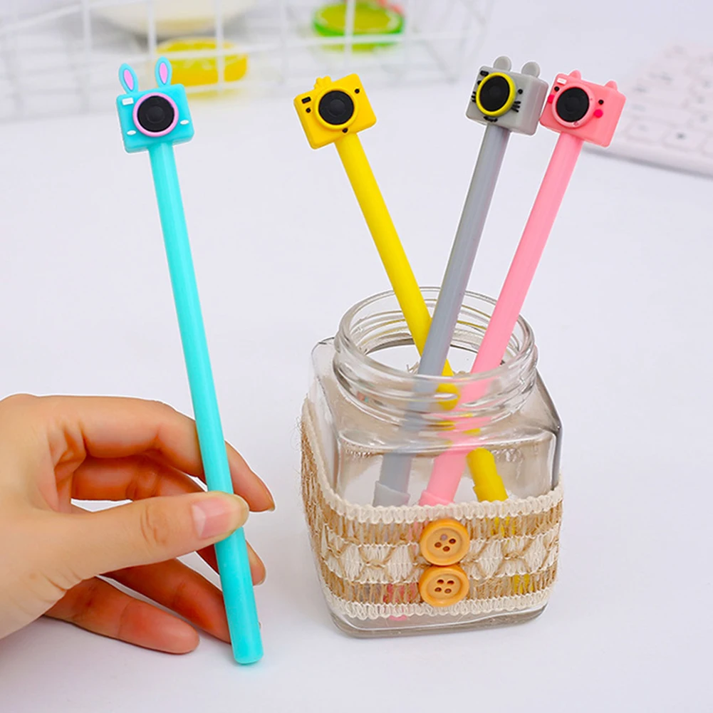 Cartoon Camera Ink Gel Pen Writing Marker Student School Office Stationery Gift Portable Non-toxic Smooth Writing Camera Design