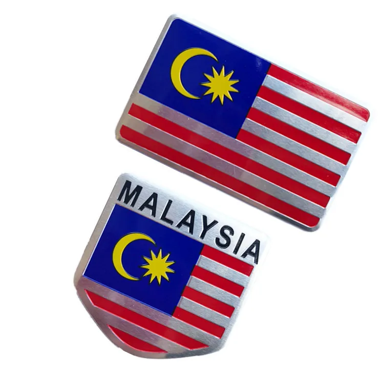 

1 Pcs MY Flag Aluminum Alloy Badge Emblem Car Stickers Malaysia Flag for Perodua Proton Toyota Honda Nissan Mazda Mercedes