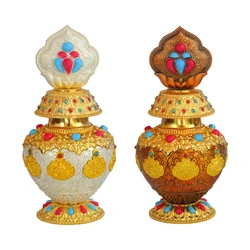 Decorative Eight Auspicious Bottle Tibetan Wealth Vase Lucky Ornaments Tibetan Buddhist Supplies Decor Collectibles