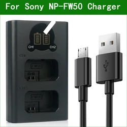 NP-FW50 Np FW50 Dual Usb Batterij Lader Voor Sony Nex 3 5 7 DSC-RX10 Ii Iii A7 A7R A7S A3000 a6000 A7000 ZV-E10 ZV-E10L A5000