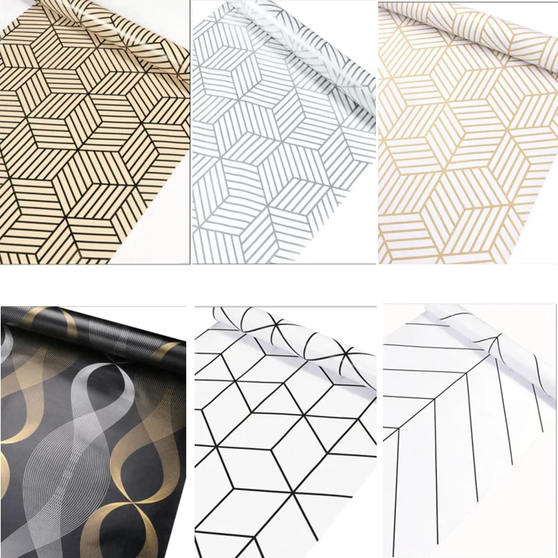 Home Paper Removable Peel and Stick Wallpaper Self Adhesive Hexagon Contact  Film For Living Room Bedroom Wall Decor