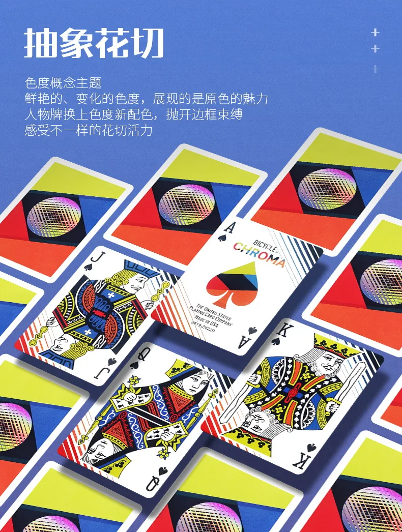 Bicycle Chroma Playing Cards Deck Cardistry Poker USPCC Limited Edition Magic Card Games Magic Props Magic Tricks for Magician