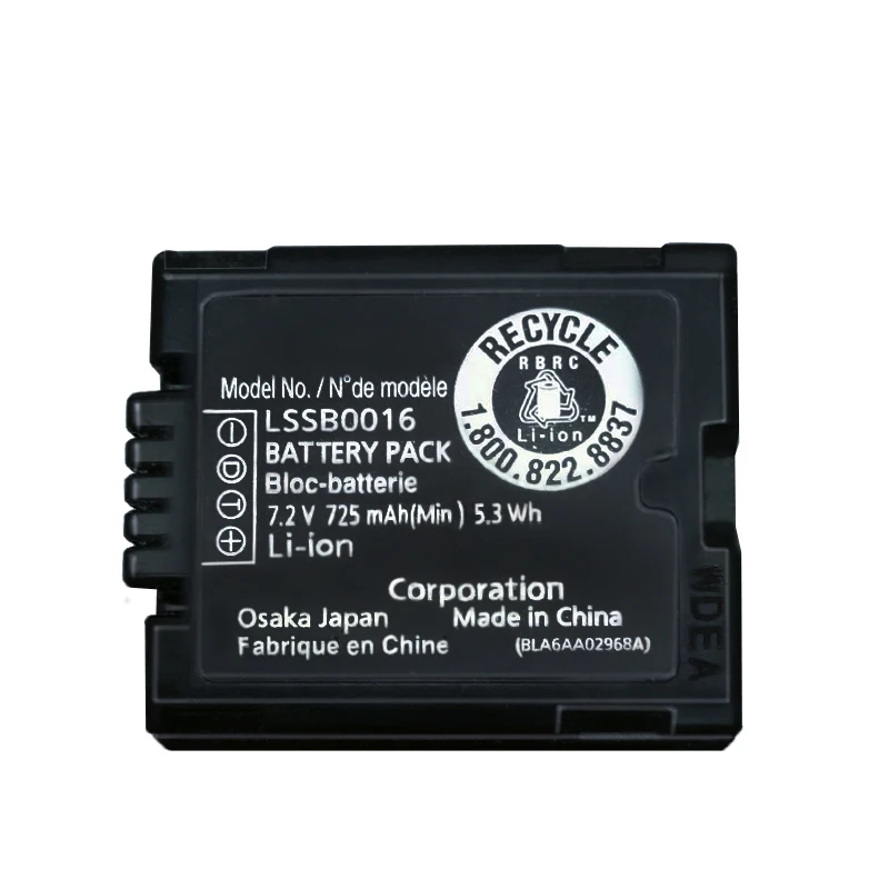 

New LSSB0016 Digital Camera Bloc-batterie CGR-DU06 VW-VBG070 VW-VBG130 7.2V 725mAh Rechargeable Li-ion Battery Pack